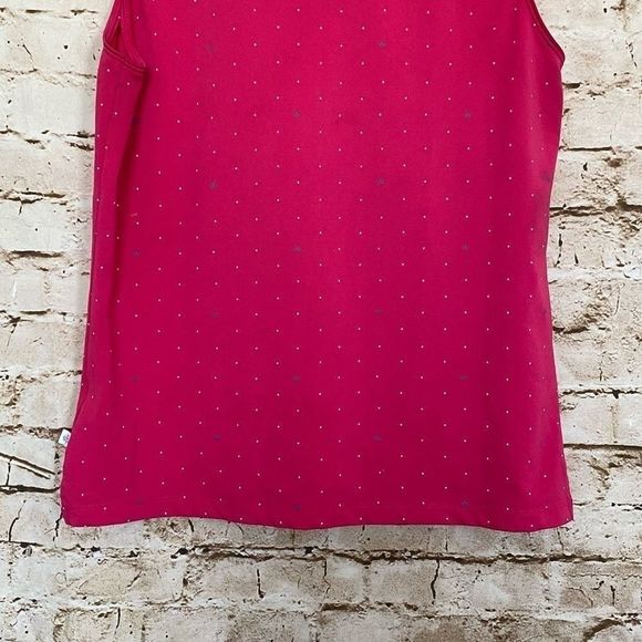 Lady Hagan Sz M Sleeveless Polo Top Magenta Polka Dot - Picture 4 of 6